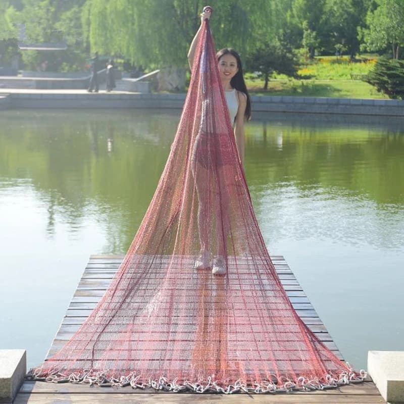 Rete da pesca Finefish rete da pesca in stile USA con platina e senza affondatore caccia a mano tiro a mano piccola maglia cattura pesce strumento