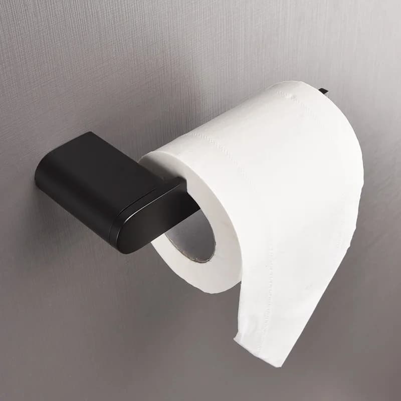 Portarotolo da parete nero opaco in acciaio inossidabile 304 per bagno