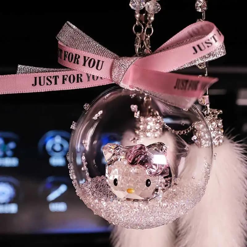 Figurina di cristallo con sfera di gatto, ornamento di animale in vetro, auto, moda, ciondolo, casa, matrimonio, giardino, decorazione, regalo di Natale