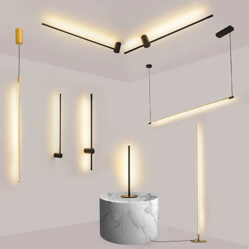 Linea di moderno E Minimalista lampade a Sospensione lampada da tavolo A LED Nordic Living Room Sfondo lampada Da Parete Da Comodino Camera Da Letto Lampada Da Terra Lampade