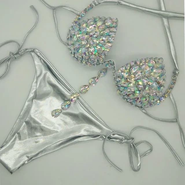 2020 venus vacation new nappe bikini set strass costumi da bagno diamante costume da bagno fasciatura costume da bagno bling stones beachwear