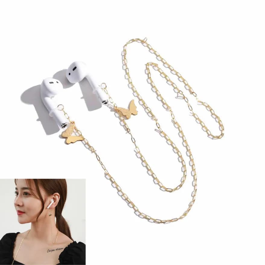 Earrings Bluetooth Necklace Anti-smarriage for Airpods earring Wireless earring long butterfly star necklace