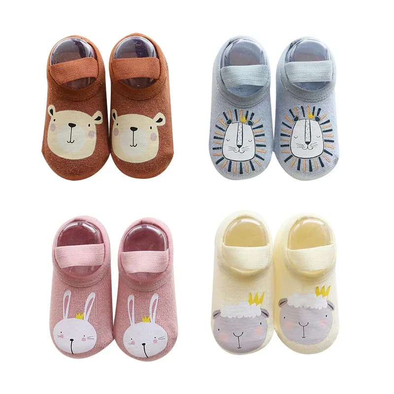 Calzini antiscivolo per neonati, bambini e bambine, in cotone, carini, con animali dei cartoni animati, calzini caldi, economici.