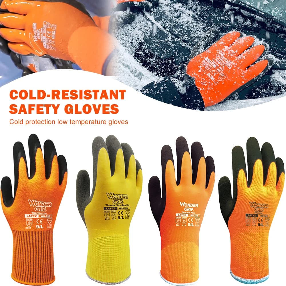 Wonder Grip Guanti da lavoro da giardino addensati Guanti da lavoro resistenti al freddo Guanti da giardinaggio con protezione rivestita in lattice a doppio strato