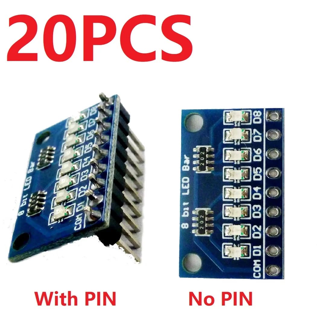 20 pcs 3.3V 5V 12V 24V 8 Bits blue/red common anod/box LED indicator module for Arduino MEGA2560 ARM MCU PLC Motor