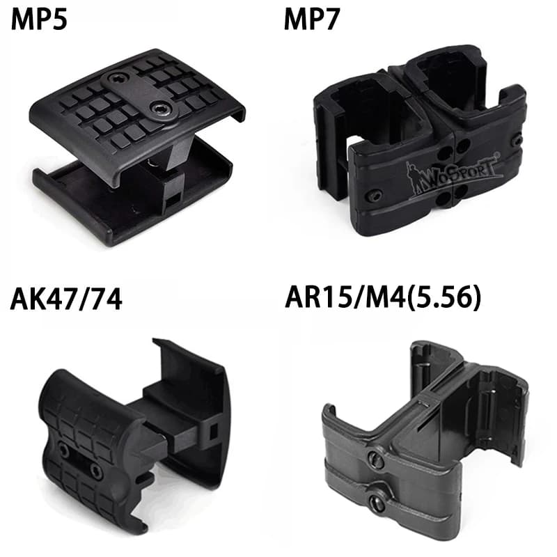 Gun Rifle Charger Magazine Mag Coupler Clip Mag-Link Connector For AK 47 74 MP5 AR 15 M4A1 MP7 5.56MM Hunting Accessory