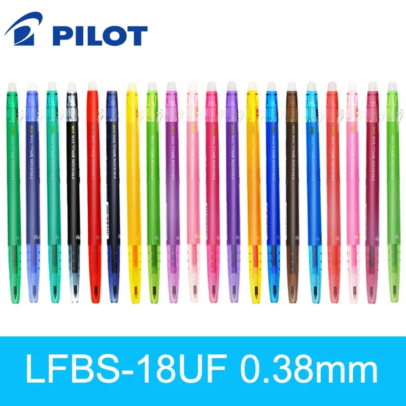 Japan Pilot FRIXION Pen penna gel cancellabile sottile punta a sfera 0,38 mm Giappone LFBS-18UF 20 colori disponibili