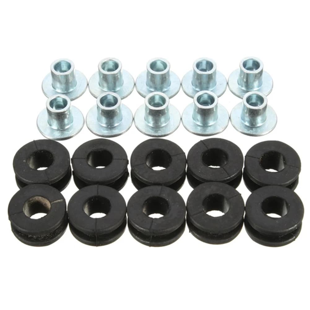 10pcs Motorcycle Rubber Grommets Bolt Assortment Kits Fairing Bolts Pressure Relief Cushion Buffer Washer Shock Bushing Kit