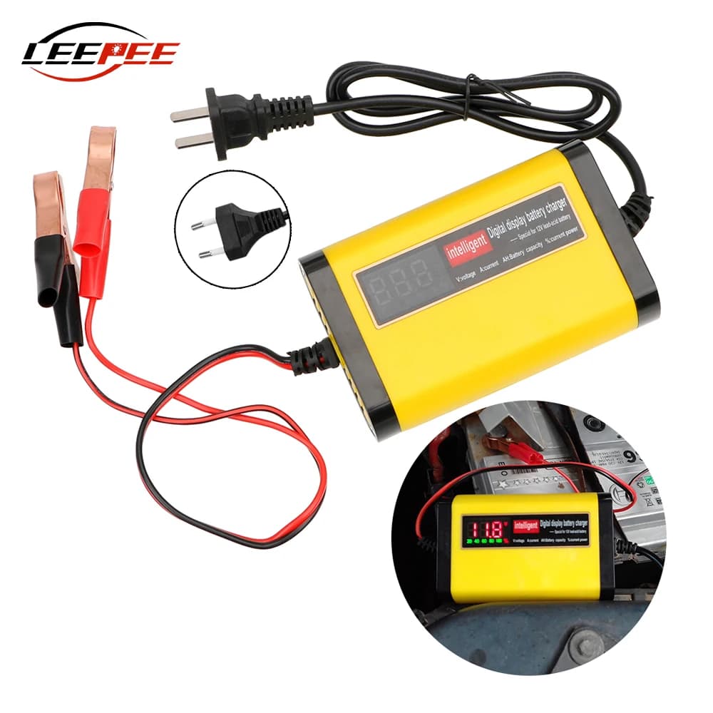 Caricabatteria per auto digitale intelligente Strumenti diagnostici a ricarica rapida rapida Protezione automatica 12V Accessori per motociclette