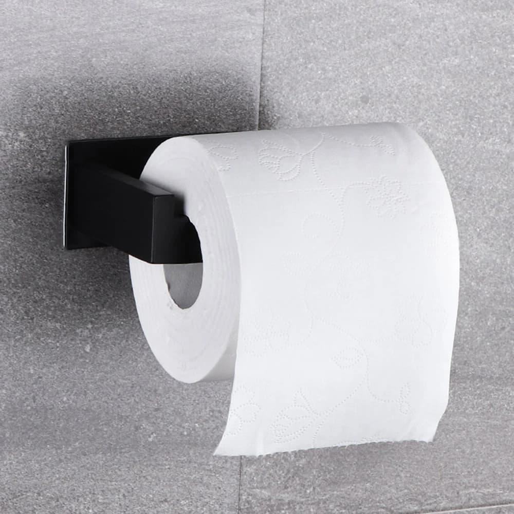 Porta carta velina in nastro/nero, gancio per accappatoio, portasciugamani, barra, mensola, porta carta velina, set di accessori per il bagno, parte del bagno