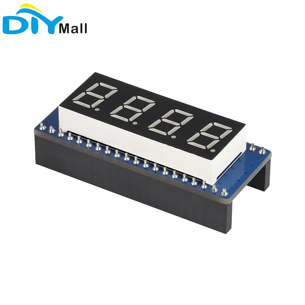 Modulo display Waveshare a 4 cifre e 8 segmenti con driver 74HC595 integrato, compatibile con SPI, facile da pilotare per Raspberry Pi Pico
