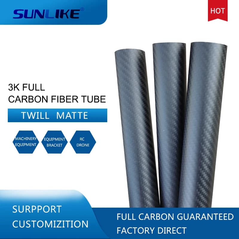 1PC Twill Opaque Carbon Fiber Tube Drone Accessories OD4mm8mm12mm20mm30mm40mm Length 500mm Sales Factory Heads CNC Cutting