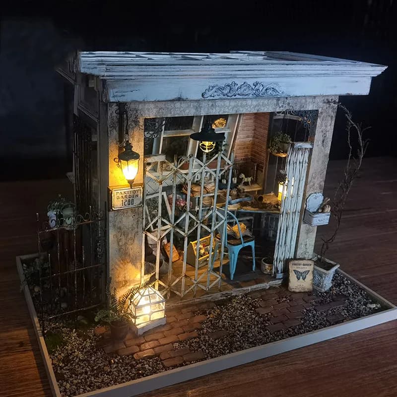 Nuova Casa delle bambole in legno fai-da-te Cottage irlandese mobili in miniatura con kit di luci a LED assemblare giocattoli bambini regalo di compleanno per adulti Casa