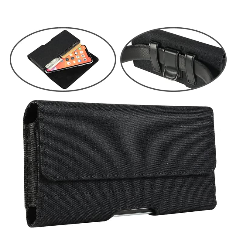 Custodia per telefono casual per Samsung S25Ultra/ S24Ultra/ S24FE/ S23Ultra/ S22Ultra Custodia con clip da cintura Fondina Borsa in tessuto Oxford Flip Cover