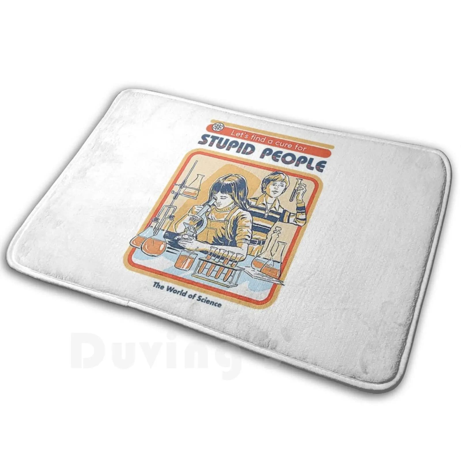 Una cura per le persone stupide Tappeto Tappetino Tappeto Cuscino Scienza morbida Anni '70 '80 Chimica Libri per bambini Nostalgia Retro