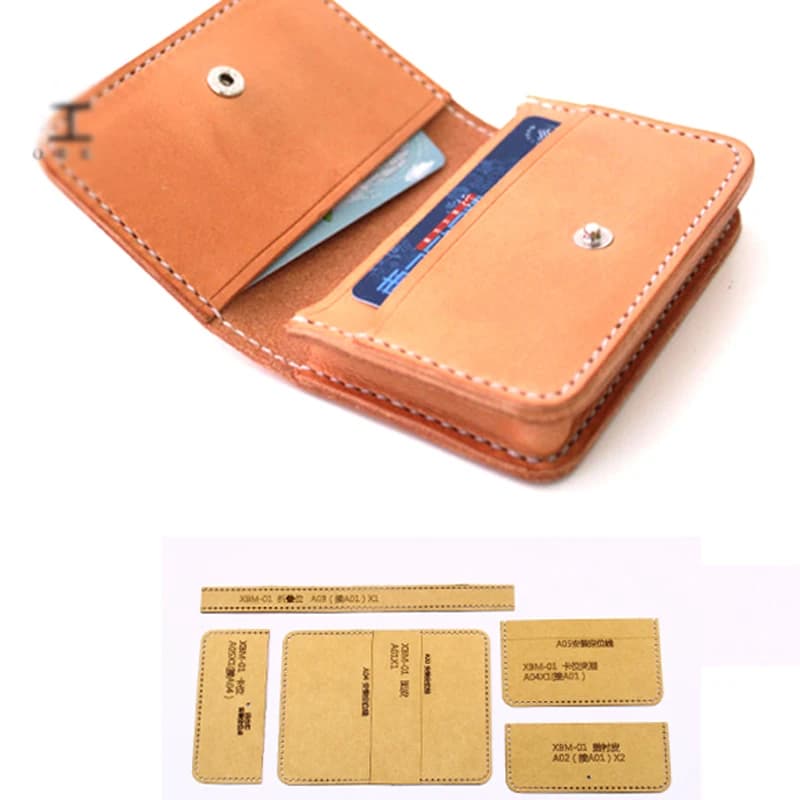 Porta biglietti da visita artigianale in pelle fai-da-te modello di carta kraft pesante modello stencil scavato 11x7,5 cm
