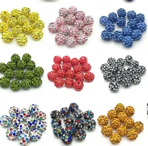 8mm 100pcs/lot fg3 mixed Beads bracelet making findings new arrival necklace Rhinestone disco ball Spacer crystal