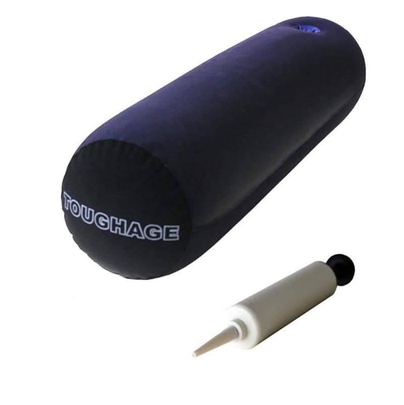 Cuscino gonfiabile multifunzionale per il corpo lungo Cuscino per yoga per gambe lombari Posizioni di viaggio Supporto cuscino d'aria con pompa a mano in plastica