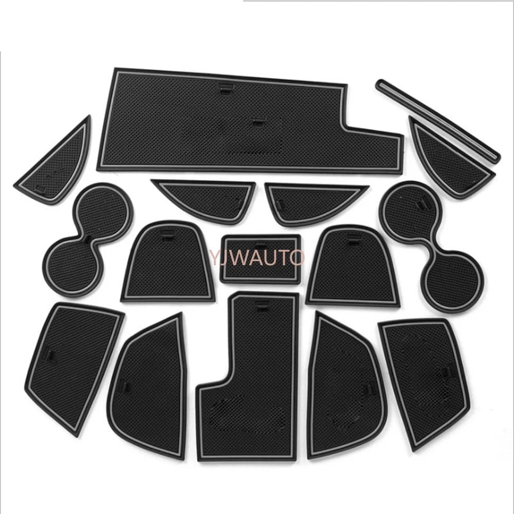 Door Slot Mat for Infiniti QX50 2018-2020 Gate Groove Cushion Car Door Rubber Cup Holder Mats Anti-slip Carpets Position