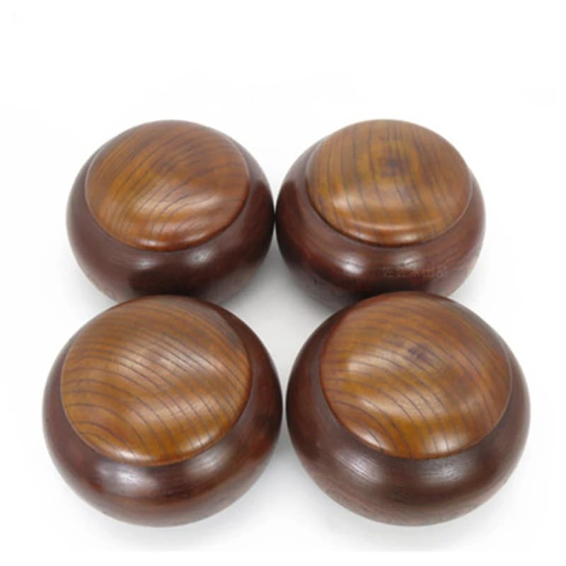 Scatola in Legno Massello per Go e Scacchi, Contenitore in Legno di Giuggiolo per Pedine di Scacchi, Ciotole e Vaso in Legno per Accessori da Gioco