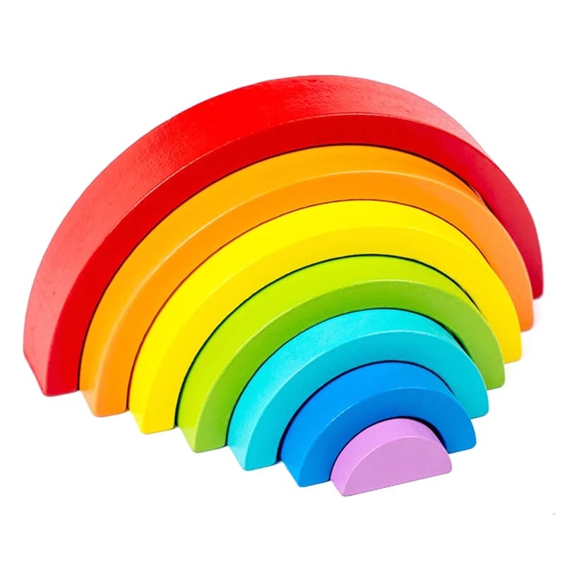 Blocchi di costruzione arcobaleno in legno per bambini Montessori giocattolo creativo per l'equilibrio impilabile per bambini impilatore cognitivo a colori educativo regalo per bambini