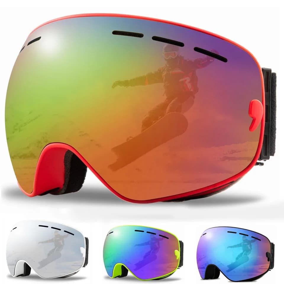 Loogdeel nuovi doppi strati occhiali da sci antiappannamento occhiali da Snowboard da neve uomo donna occhiali da motoslitta Sport all'aria aperta occhiali da sci