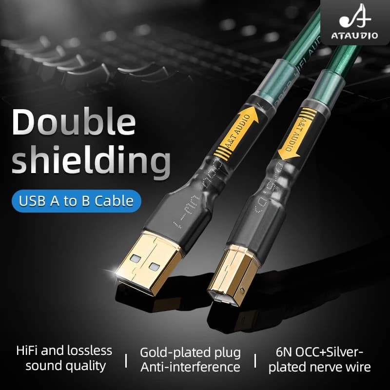 ATAUDIO usb dac tipo di cavo C-B spina hifi Stereo cavo OCC dati audio cavo digitale per telefono cellulare dac