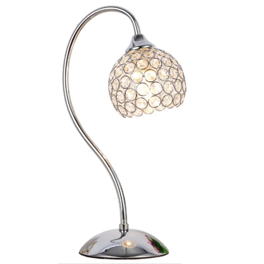 Lampade da Tavolo Moderne con Sfera di Cristallo, Lussuosa Lampada da Comodino con Inserto in Cristallo e Sfera in Acciaio, Nuova Lampada da Scrivania alla Moda per Camera da Letto e Studio