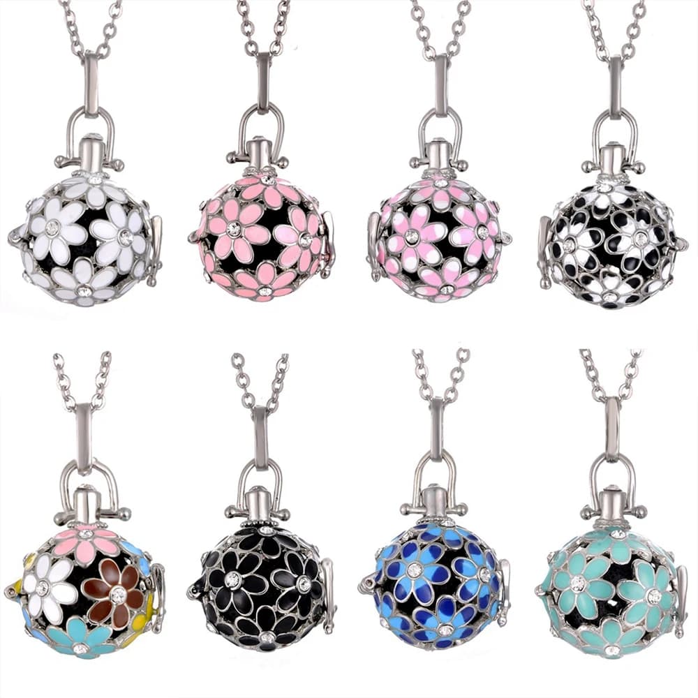 Vari stili di pittura Collana per aromaterapia Palla musicale Profumo Olio essenziale Diffusore Ciondolo medaglione per gioielli da donna di moda