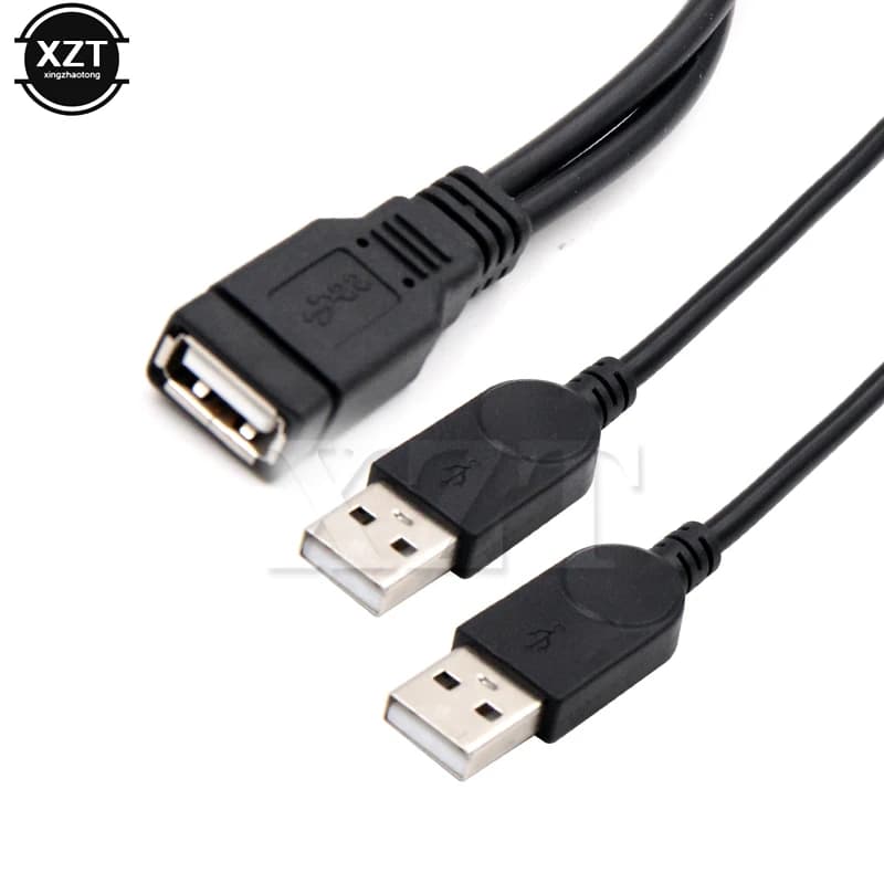 USB 2.0 Double Splitter USB 2.0 A 2 Dual USB Adapter Data Cable from Female to Male HUB Charging Power Cable