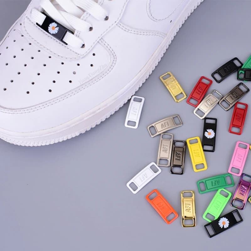 1 paio di lacci delle scarpe fibbia lacci delle scarpe in metallo AF1 fibbia accessori per scarpe chiusura in pizzo in metallo Air Force One kit di scarpe da ginnastica fai da te