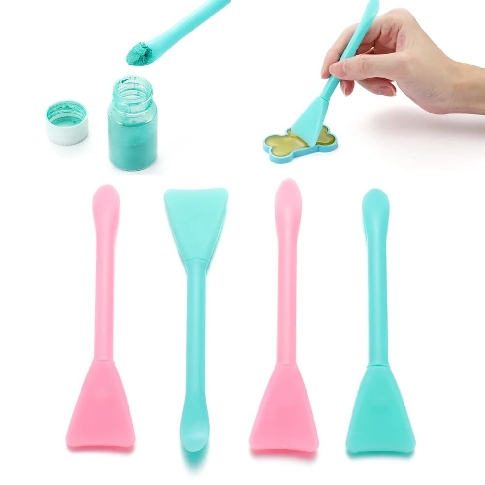 2/5 pezzi spazzola per agitazione multifunzione spazzola in silicone morbido cucchiaio per polvere strumenti in resina epossidica per stampo in resina fai da te colla facile da pulire