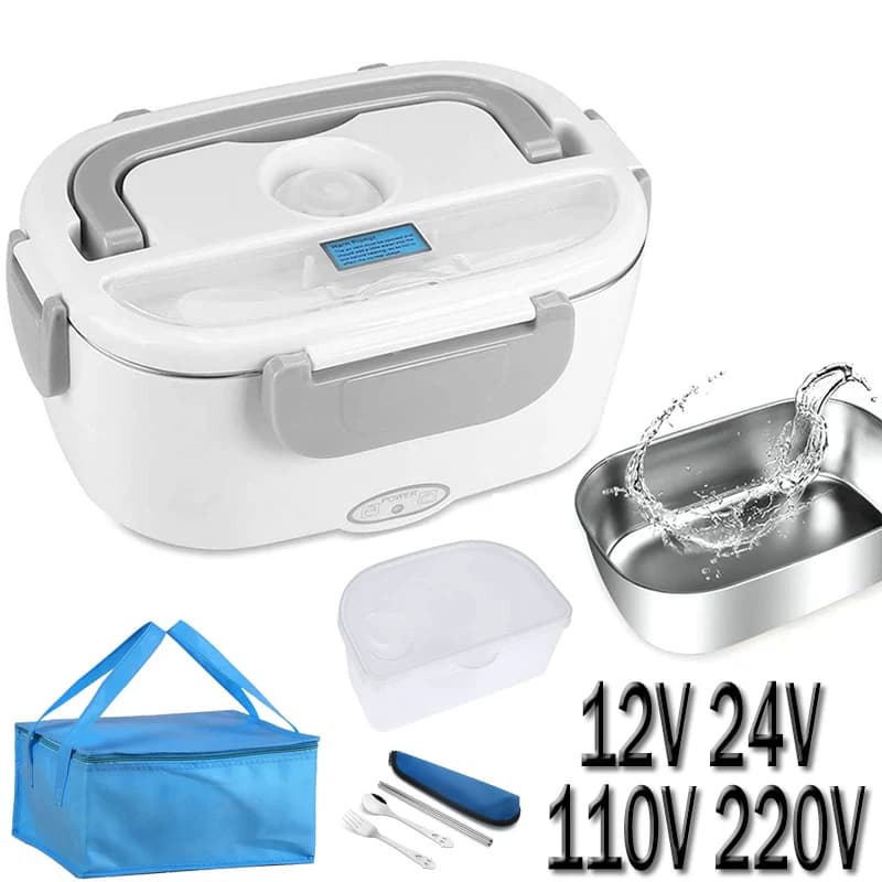 Riscaldamento elettrico in acciaio inossidabile Lunch Box 12V 24V 110V 220V Auto US Spina UE Scuola Picnic Scaldavivande portatile Contenitore Riscaldatore
