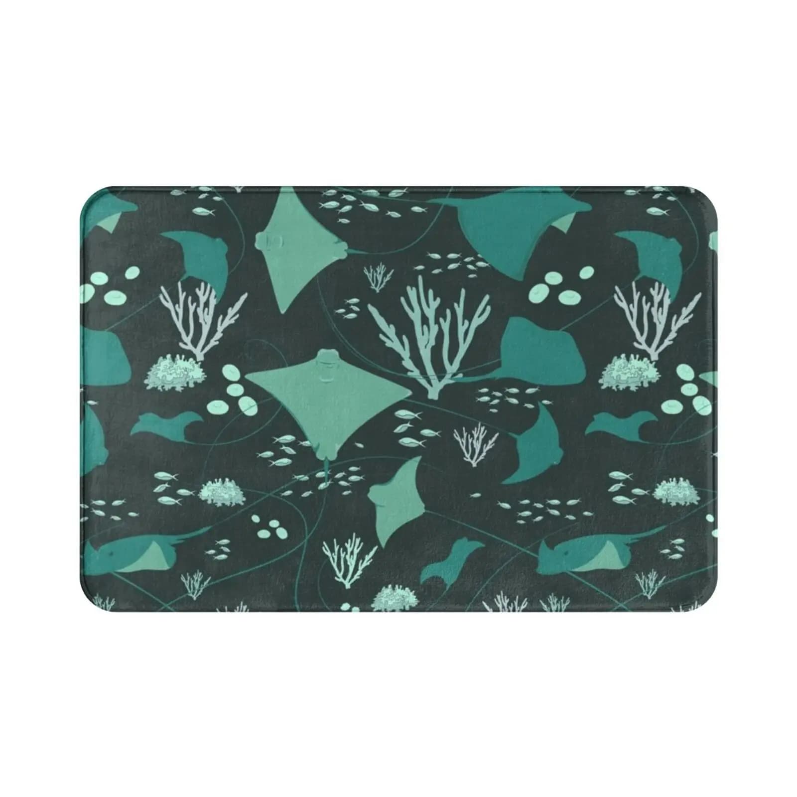 Stingrays Underwater Blue Sea Life Pattern Carpet Mat Rug Cushion Soft Stingrays Stingray Ray Rays Marine Life Biology