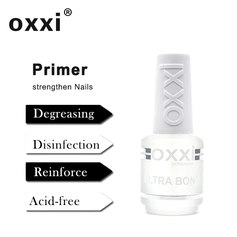 OXXI Ultimo 15ml Primer per Unghie Semi-permanente Vernice UV Gel Smalto per Unghie Manicure Senza Acido Ultrabond Base in Gomma Top Gel Lak