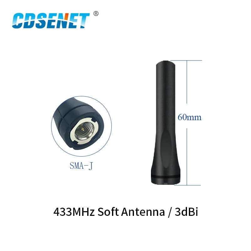 Antenna Wifi 2 pezzi 433 MHz 3.0dBi Antenna omnidirezionale ad alto guadagno SMA-J TX433-JZR-6