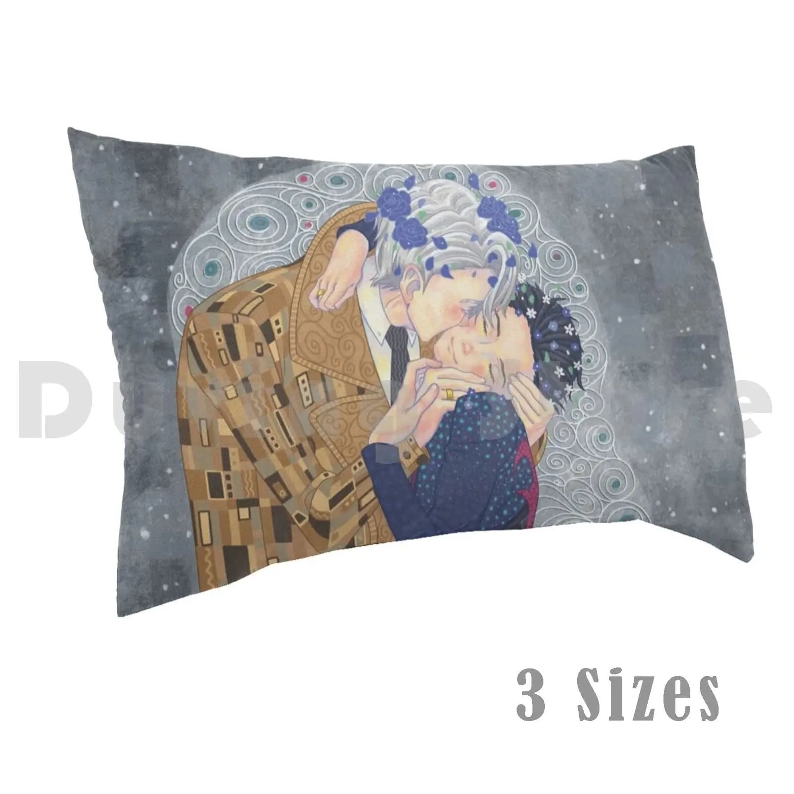 Federa per cuscino Kiss On Ice stampata 50x75 Kiss Love Love Wins Pattinaggio su ghiaccio Pattinaggio artistico Storia Parodia Umorismo