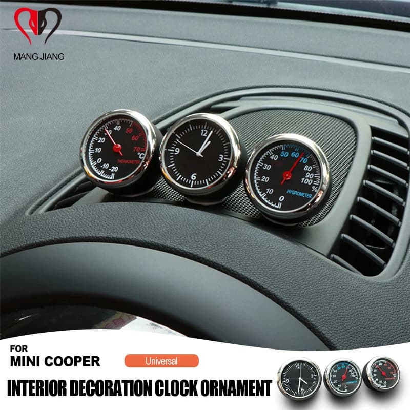 3 pz per Mini Cooper F55 56 F60 R55 R56 R60 Countryman cruscotto interni Auto igrometro termometro orologio accessori Auto