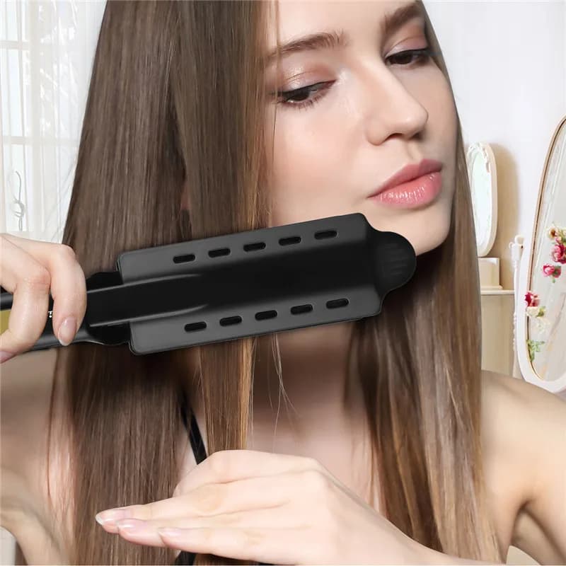 Professional Titanium Alloy Hair Plate with Larghe Plates, Adjustable Temperature and Ventilation Holes