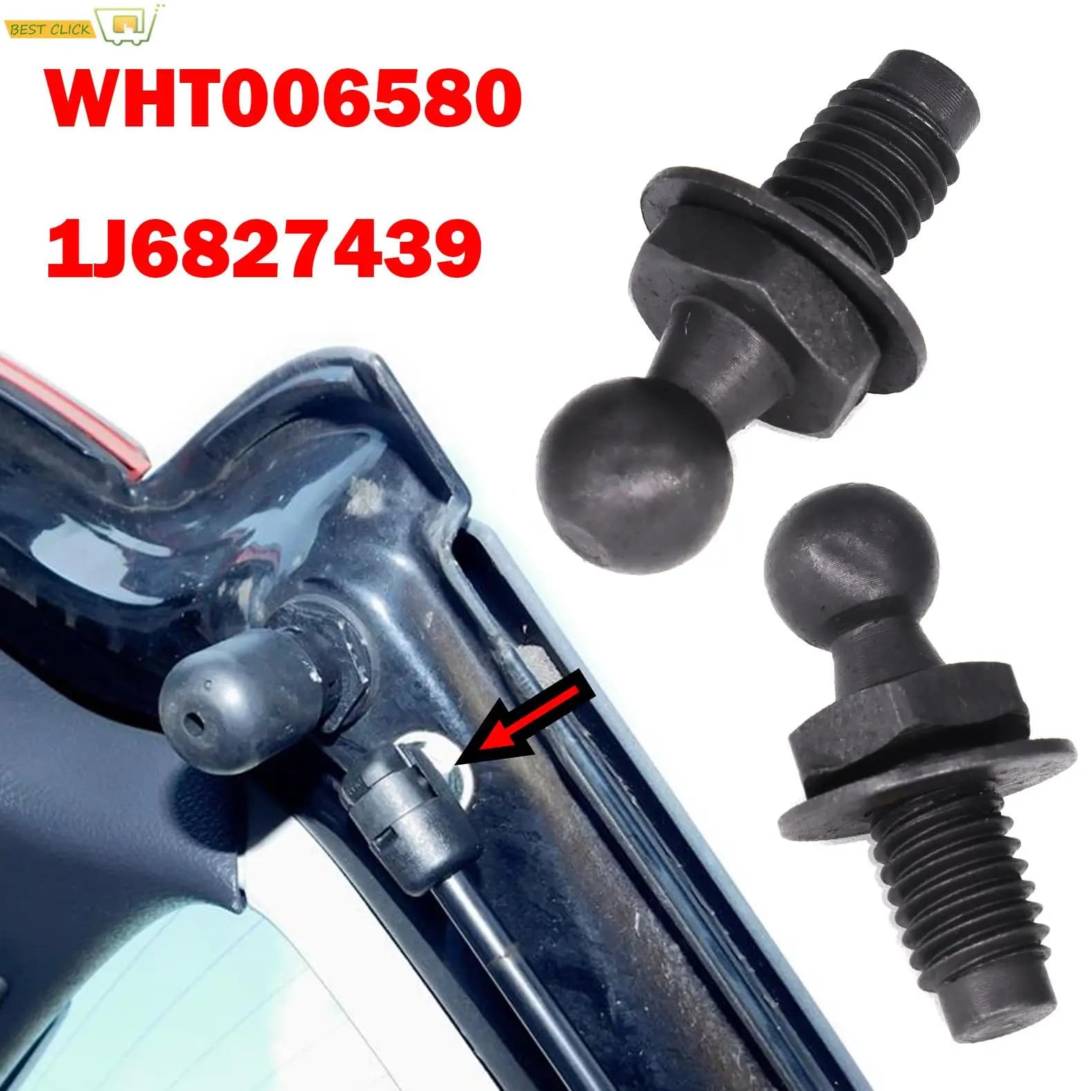 2Pcs coperchio della vite del gancio del bagagliaio dell'automobile aperto perno del perno della sfera del connettore dell'asta idraulica convertita automaticamente per VW Golf 6 GTI R20 Jetta