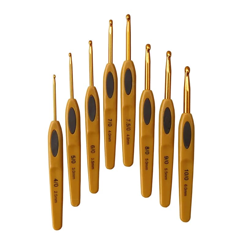 8pcs ganci in alluminio dorato e accessori per maglieria kit di aghi per uncinetto strumenti per tessere uncinetti quindi tessere Set di ferri da maglia