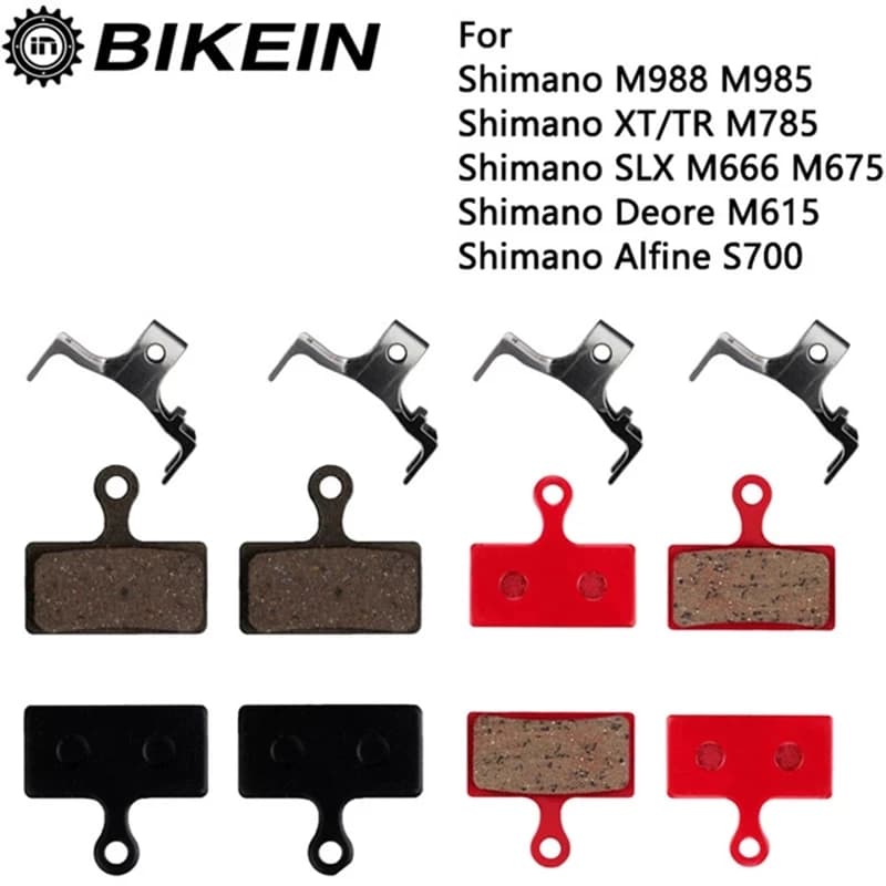 4 paia di pastiglie freno a disco per bicicletta MTB in resina/ceramica/metallo pieno per ShimanoM988 M985 XT/TR M785/SLX M666 M675/Deore M615 S700
