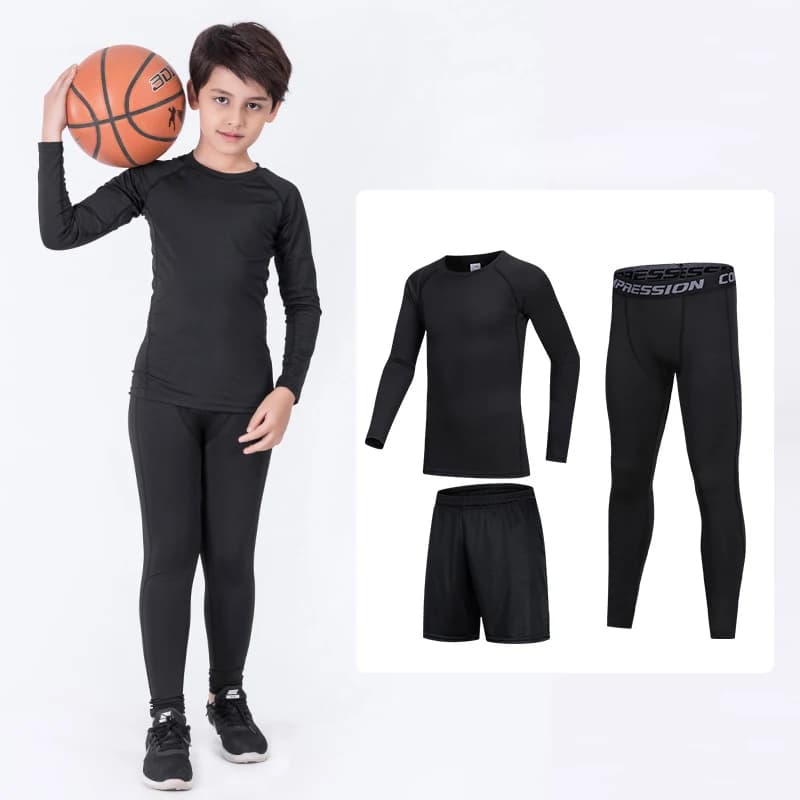 4 pezzi/set T-shirt + pantaloni a compressione MMA per bambini Rashguard Abbigliamento sportivo Ragazzo Muay Thai Pantaloncini Bjj Gi Rash guard per tute da boxe per bambini