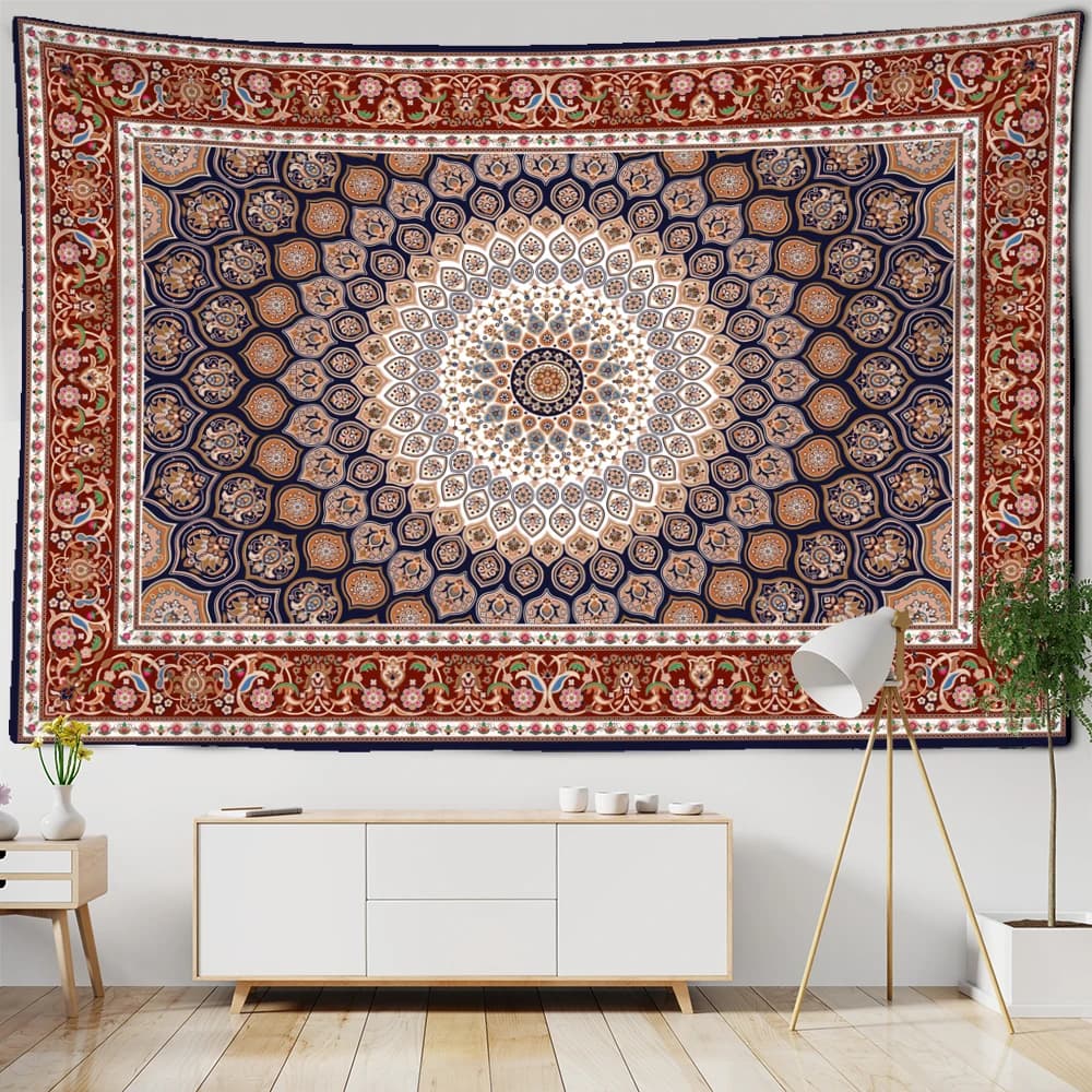 Indian Mandala Tapestry Wall Hanging Bohemian Style Psychedelic Witchcraft Carpet Pattern Home Decor