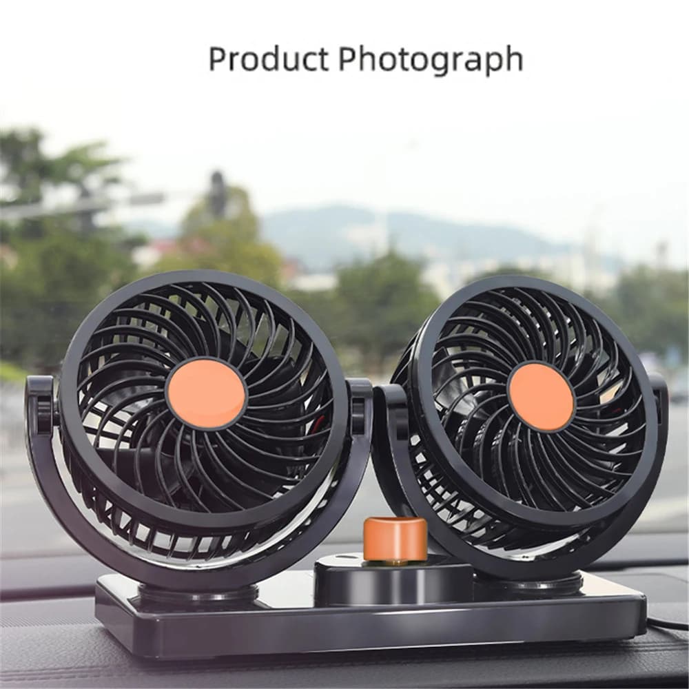 24V 12V 360 Gradi All-Round Regolabile Auto Auto Raffreddamento Ad Aria Doppia Testa Ventola A Basso Rumore Auto Dispositivo di Raffreddamento Ventola di Aria Auto Ventilatore Accessori