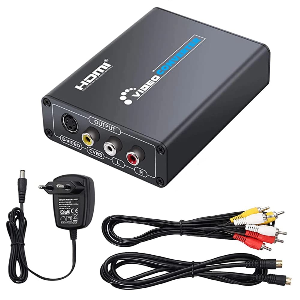 Convertitore video CVBS da HDMI a AV S-Video Adattatore switcher VIDEO da HDMI a SVIDEO + S Switch HD 3RCA PAL/NTSC per TV PC Blu-Ray DVD