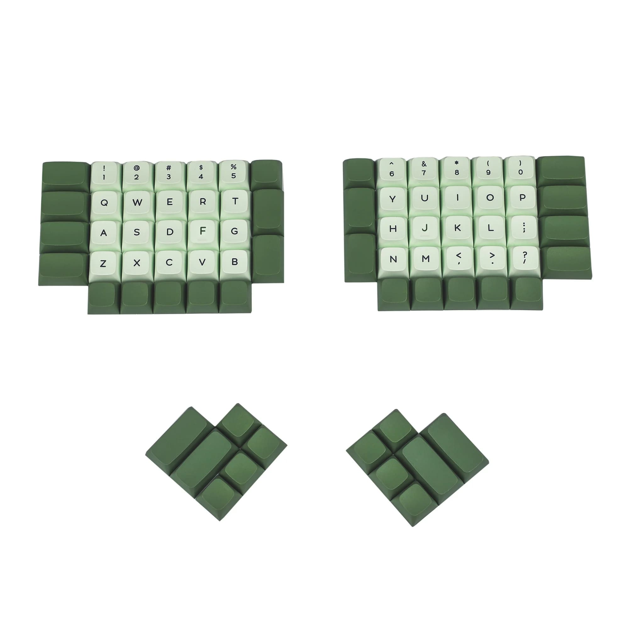 YMDK ZDA Set di copritasti in bianco e sublimazione a forma di palla PBT spesso Matcha per Ergo Ergodox Lily58 Planck Preonic