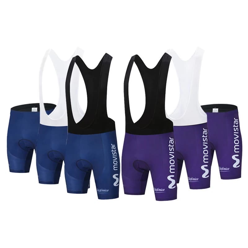 Cycling shorts 2026 Movistar Tour Team with GEL 19D padding, Rapid drying, Breathable, for MTB and Sports Bike, in Lycra