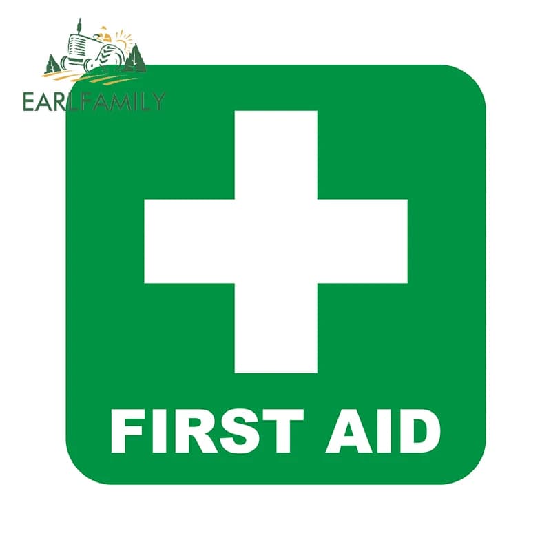EARLFAMILY 13cm x 13cm per Kit di pronto soccorso adesivi per auto divertenti SUV decalcomanie impermeabile antigraffio Laptop creativo vinile Car Wrap