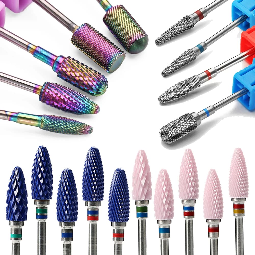 29 punte per trapano per unghie per trapano elettrico accessorio per macchina per manicure arcobaleno carburo di tungsteno fresa in ceramica lime per unghie